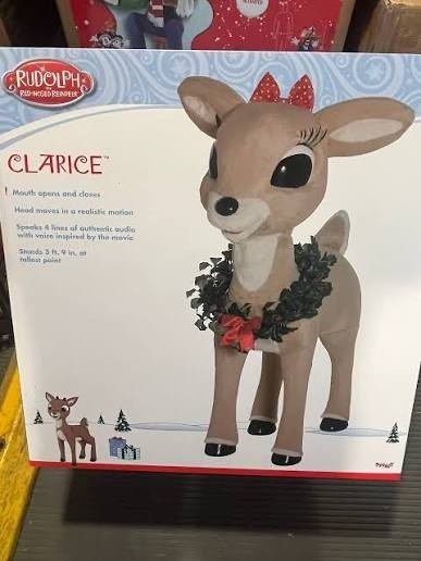 CLARICE RUDOLPH RED NOSED REINDEER CHRISTMAS ANIMATRONIC ANIMATED FIGURE