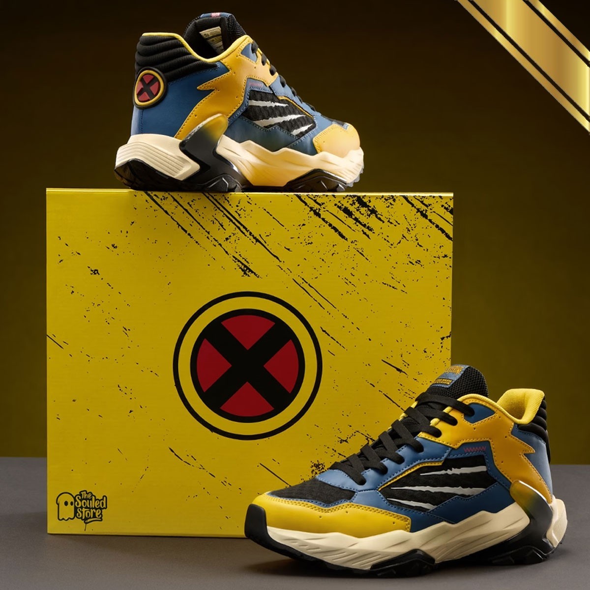 Wolverine Berserker X-Men Logo & Claw Details Men\'s High Top Sneaker Casual Shoe
