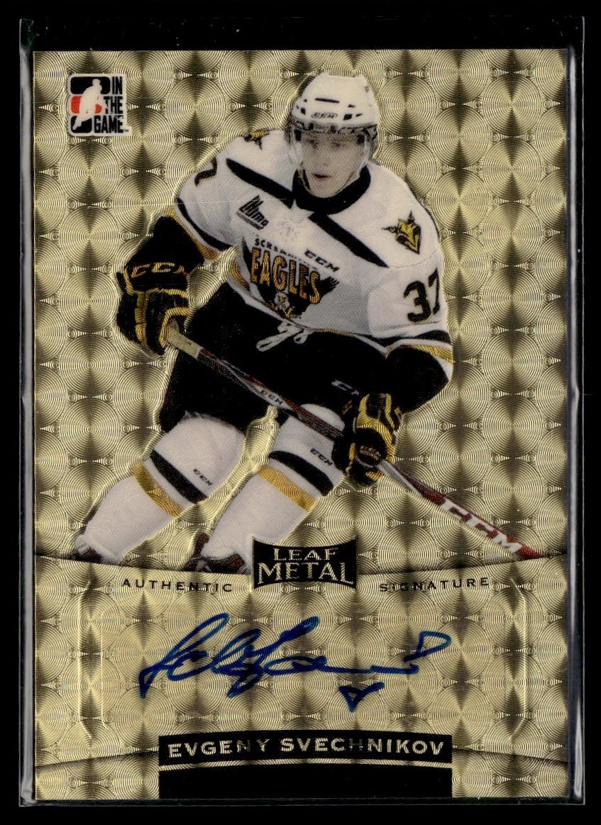 2015-16 Leaf Metal In The Game Gold Vinyl Evgeny Svechnikov Auto 1/1 NNO #BA-ES2 2015-16 Leaf Metal In The Game Gold Vinyl Evgeny Svechnikov Auto 1/1 NNO #BA-ES2