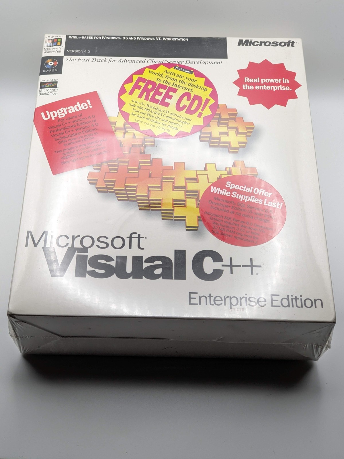 Microsoft Visual C++ 4.2 Enterprise Edition Upgrade Factory sealed NOS Microsoft Visual C++ 4.2 Enterprise Edition Upgrade Factory sealed NOS