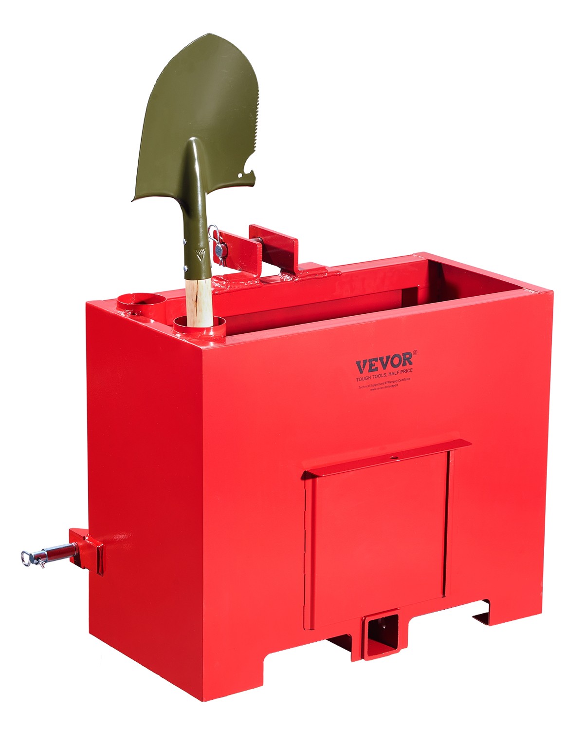 VEVOR Ballast Box 3 Point Category 1 Tractor Quick Tach Hitch Counterweight Red