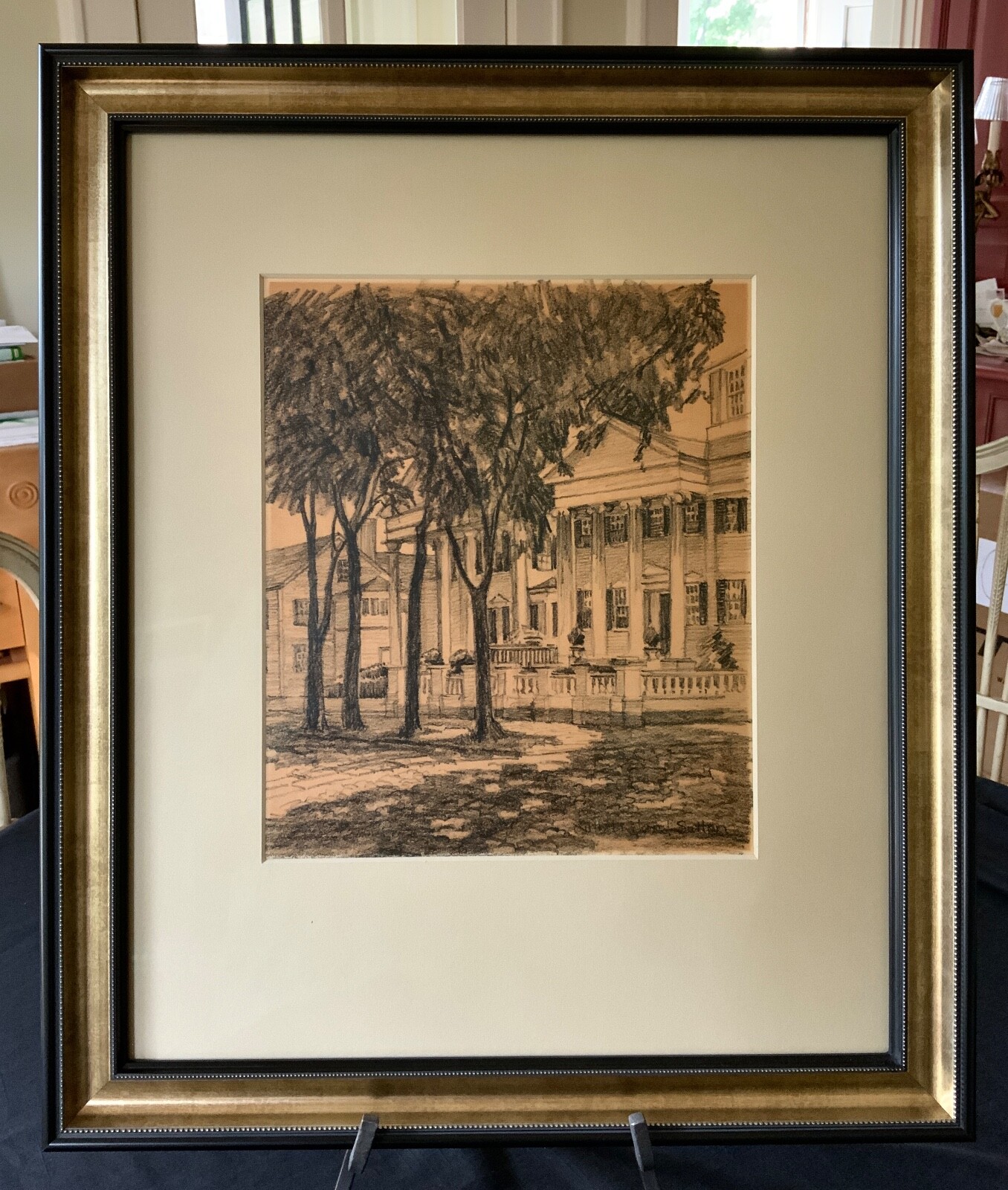 RUTH HAVILAND SUTTON PENCIL CHARCOAL DRAWING / MAIN ST. & PLEASANT ST. NANTUCKET RUTH HAVILAND SUTTON PENCIL CHARCOAL DRAWING / MAIN ST. & PLEASANT ST. NANTUCKET