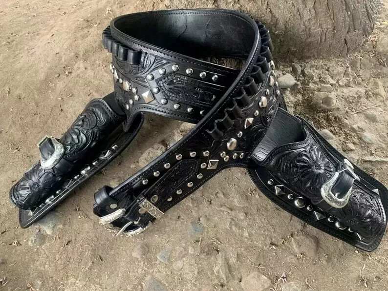John Wayne The Shootist Holster and Belt Handmade Gunbelt Western Revolver Cover