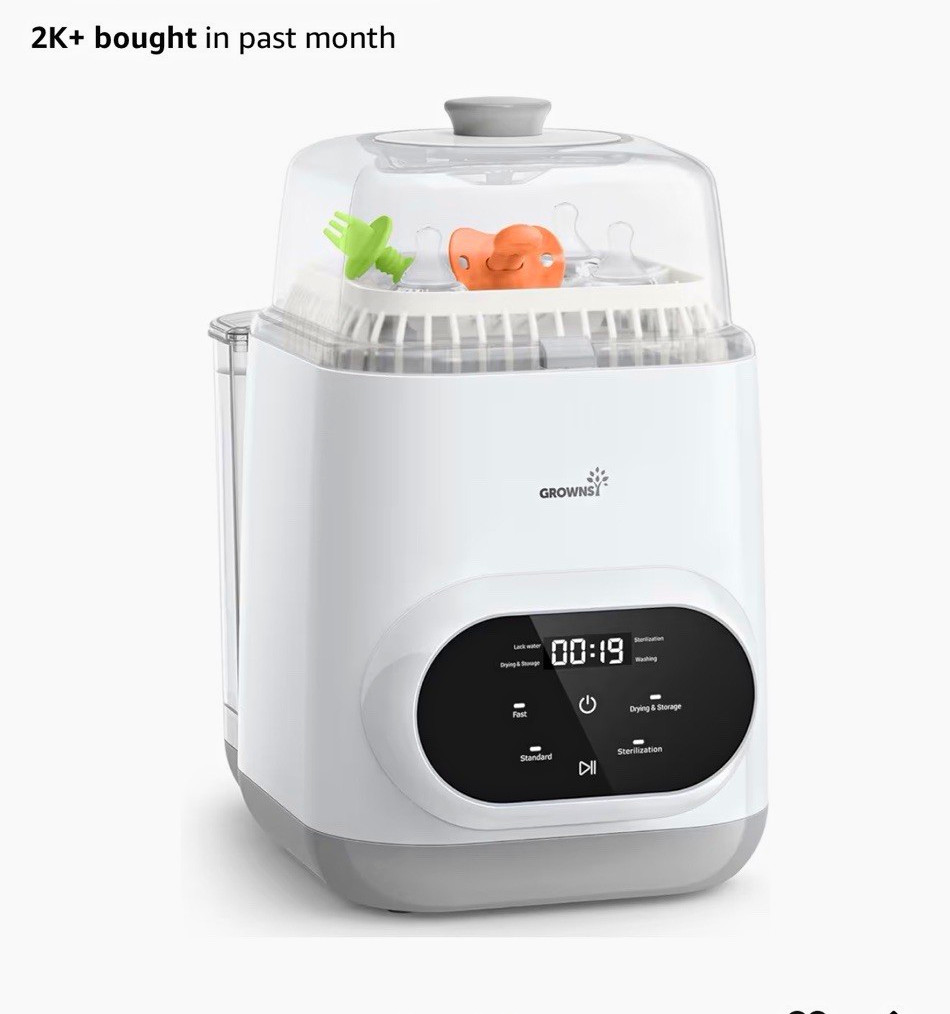 Grownsy EaseClean Baby Bottle Washer Sterilizer Dryer Electric, White Grownsy EaseClean Baby Bottle Washer Sterilizer Dryer Electric, White