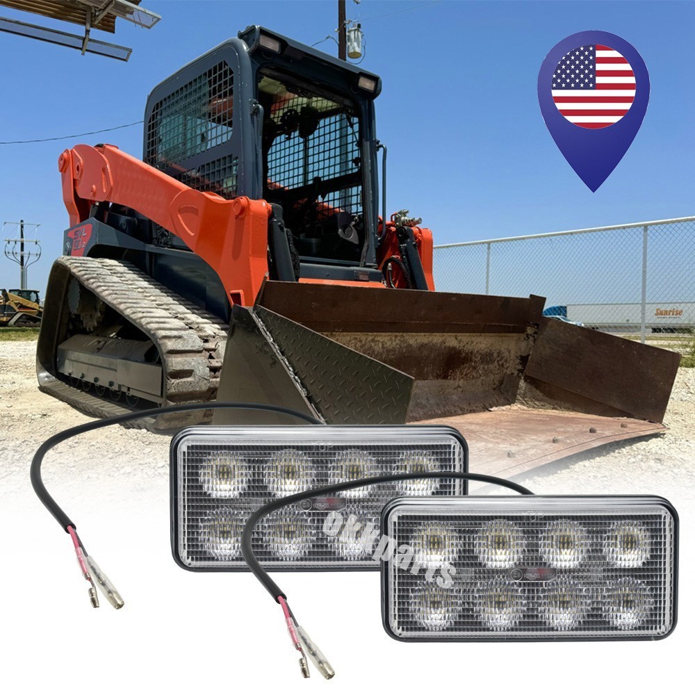 2PCS LED Work Light For Kubota Skid Steer SVL90-2C, SVL90C, SVL95-2S, SVL95-2SC