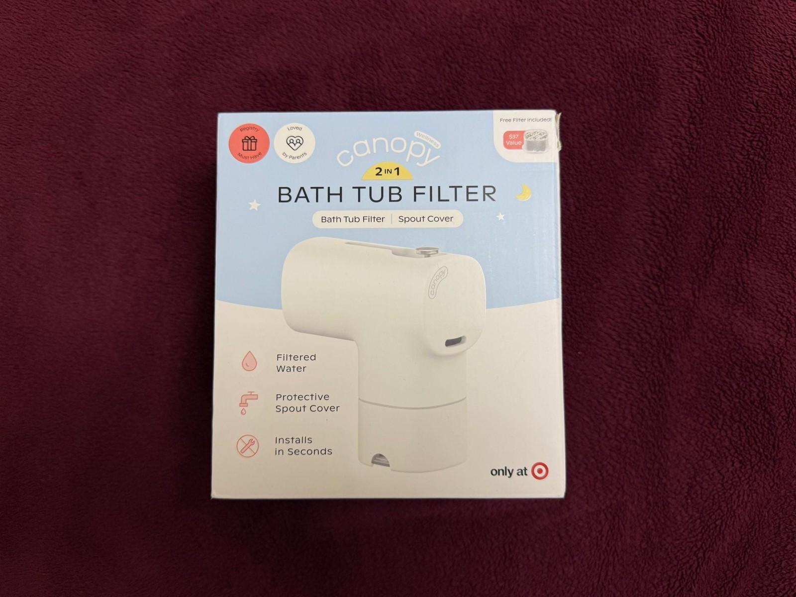 Canopy Bath Tub Filter 2 In 1 Spout Cover White New