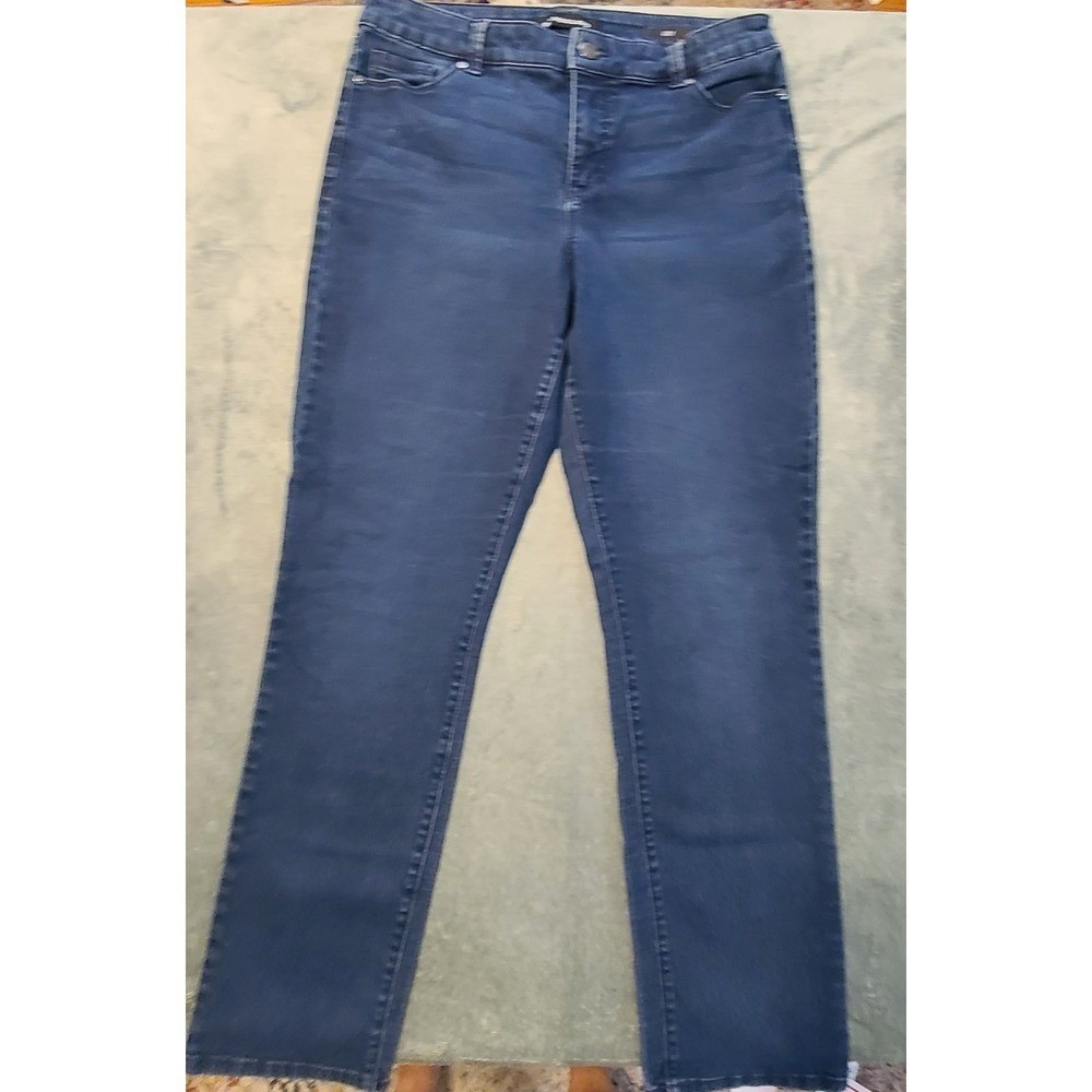 Bandolino Amy High Rise Straight Leg Jeans Blue Denim Womens Size 12 j1 Bandolino Amy High Rise Straight Leg Jeans Blue Denim Womens Size 12 j1