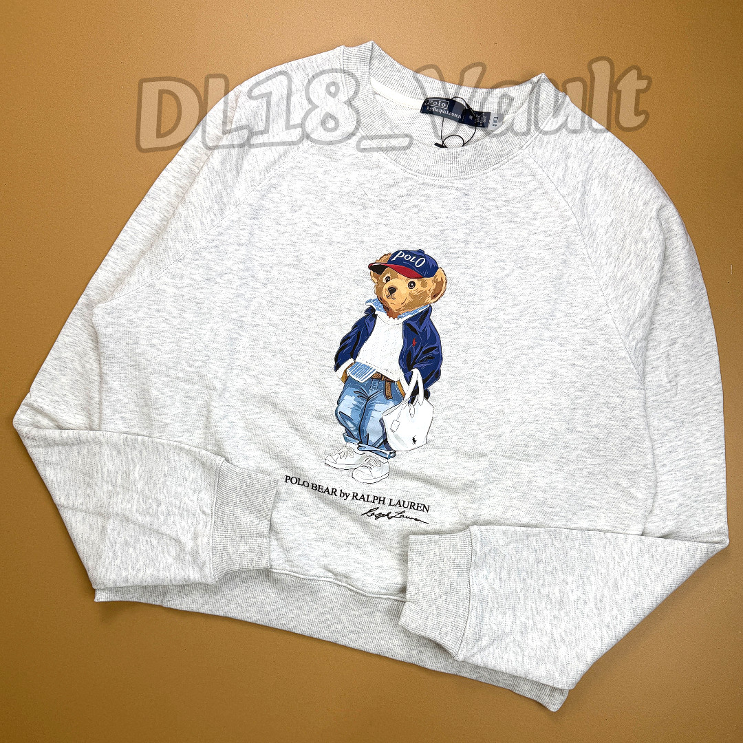 POLO RALPH LAUREN Light Smoke Heather Raglan Polo Bear Women\'s XL NWT POLO RALPH LAUREN Light Smoke Heather Raglan Polo Bear Women\'s XL NWT
