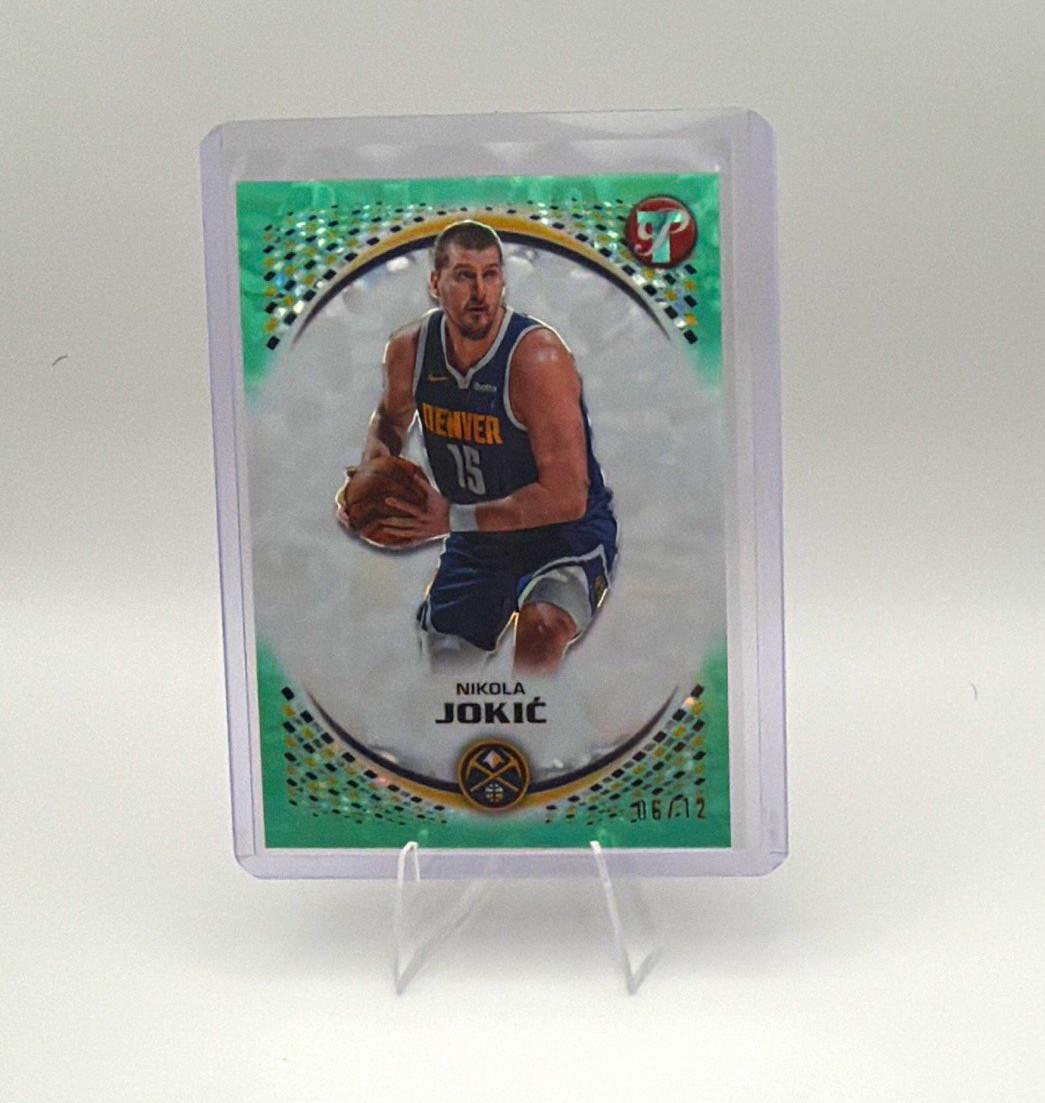 Nikola Jokić #22, 2025-26 Topps Pristine, FDI Fourth Quarter Aqua /12, #6/12 Nikola Jokić #22, 2025-26 Topps Pristine, FDI Fourth Quarter Aqua /12, #6/12