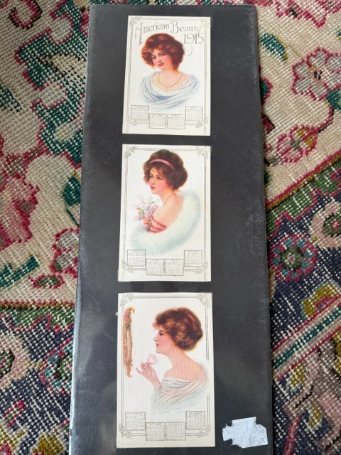 1915 American Beauty Calendar Cards Set 3 Gibson Girl Style Antique Prints 1915 American Beauty Calendar Cards Set 3 Gibson Girl Style Antique Prints