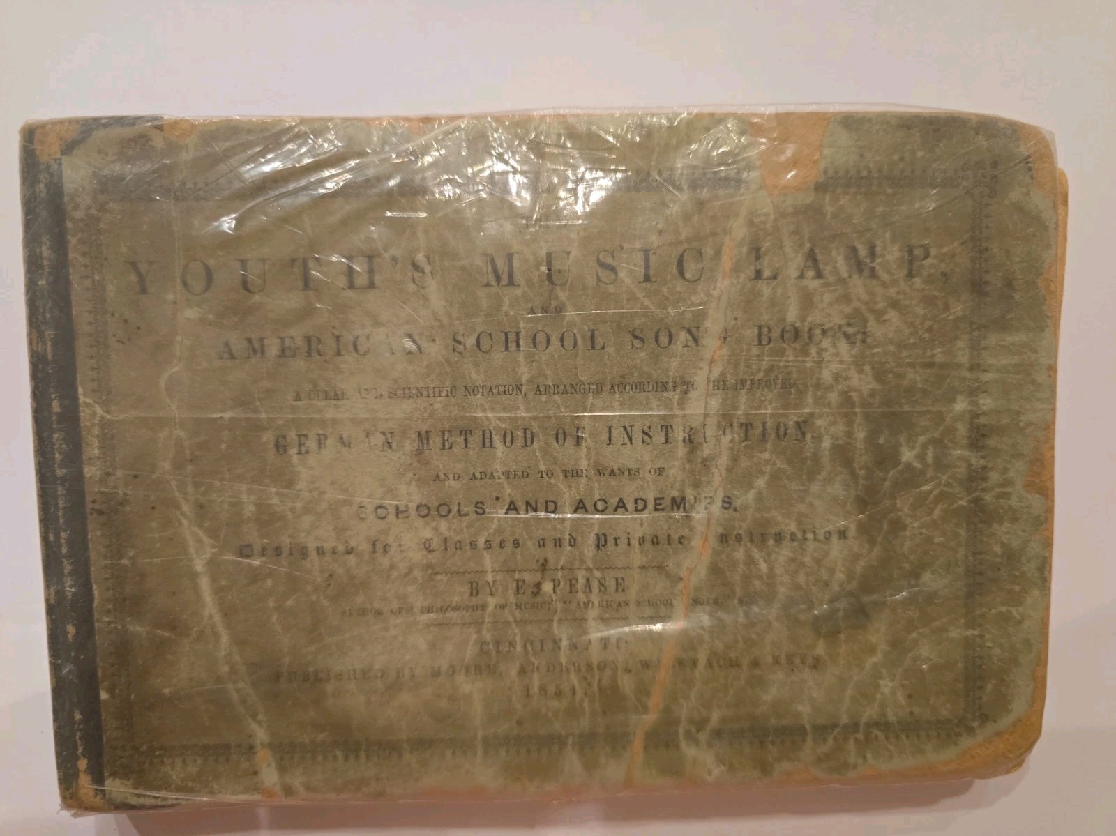 Antique 1854 The Youth\'s Music Lamp Song Book Handwritten Cover Wells County IN Antique 1854 The Youth\'s Music Lamp Song Book Handwritten Cover Wells County IN