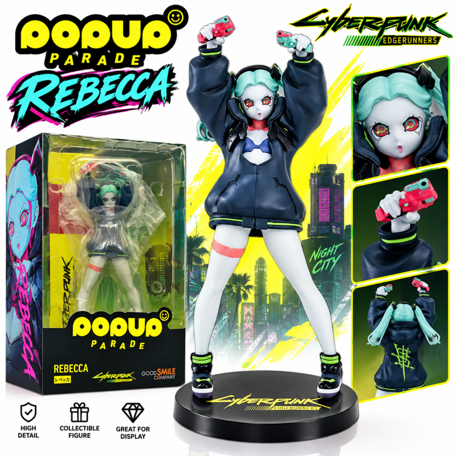 Cyberpunk Edgerunners Figure The Gun Rebecca Anime Figure W/ BOX Cyberpunk Edgerunners Figure The Gun Rebecca Anime Figure W/ BOX
