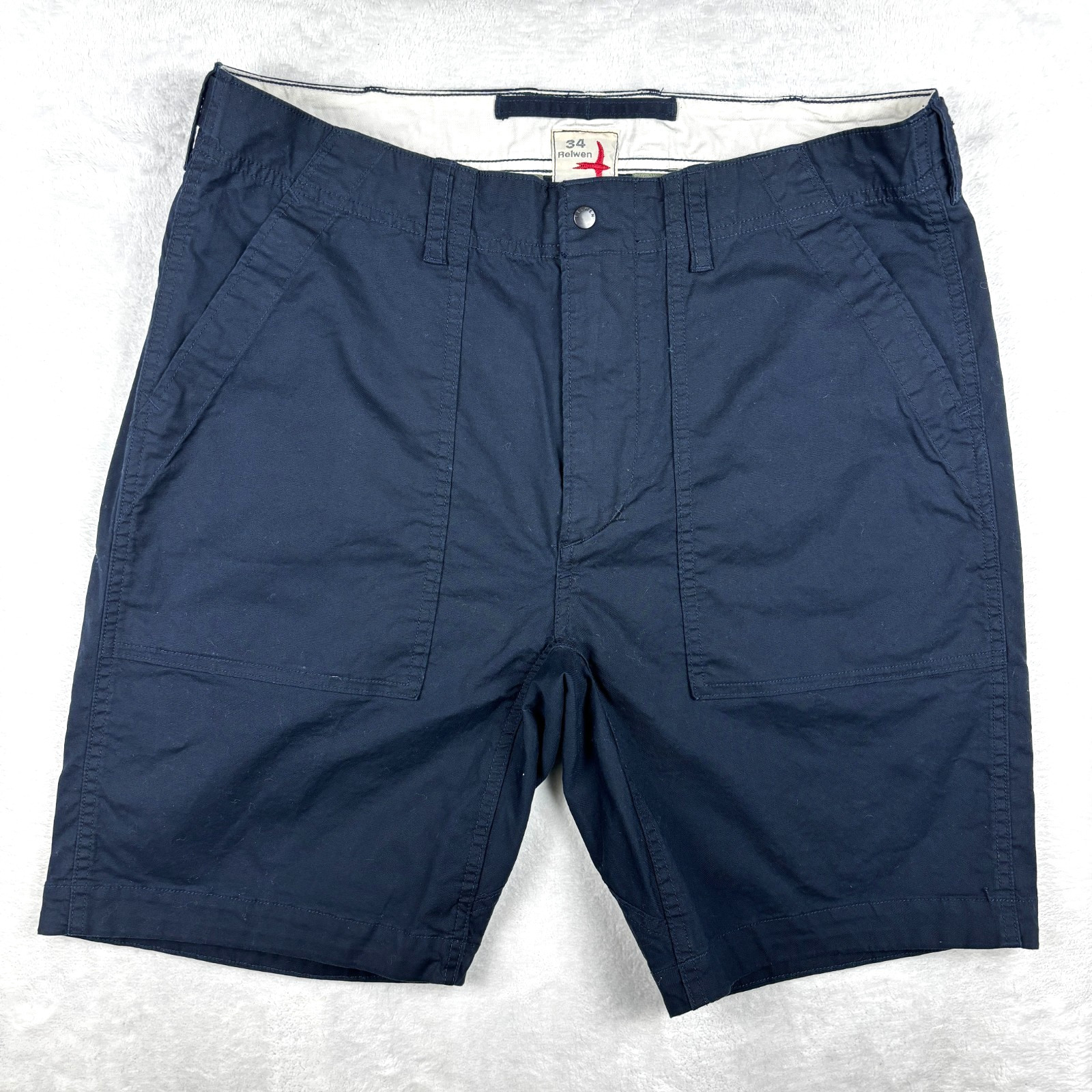 Relwen Super-Fly Supply Shorts Mens 34 Blue 9” Inseam Chino Military Huckberry Relwen Super-Fly Supply Shorts Mens 34 Blue 9” Inseam Chino Military Huckberry