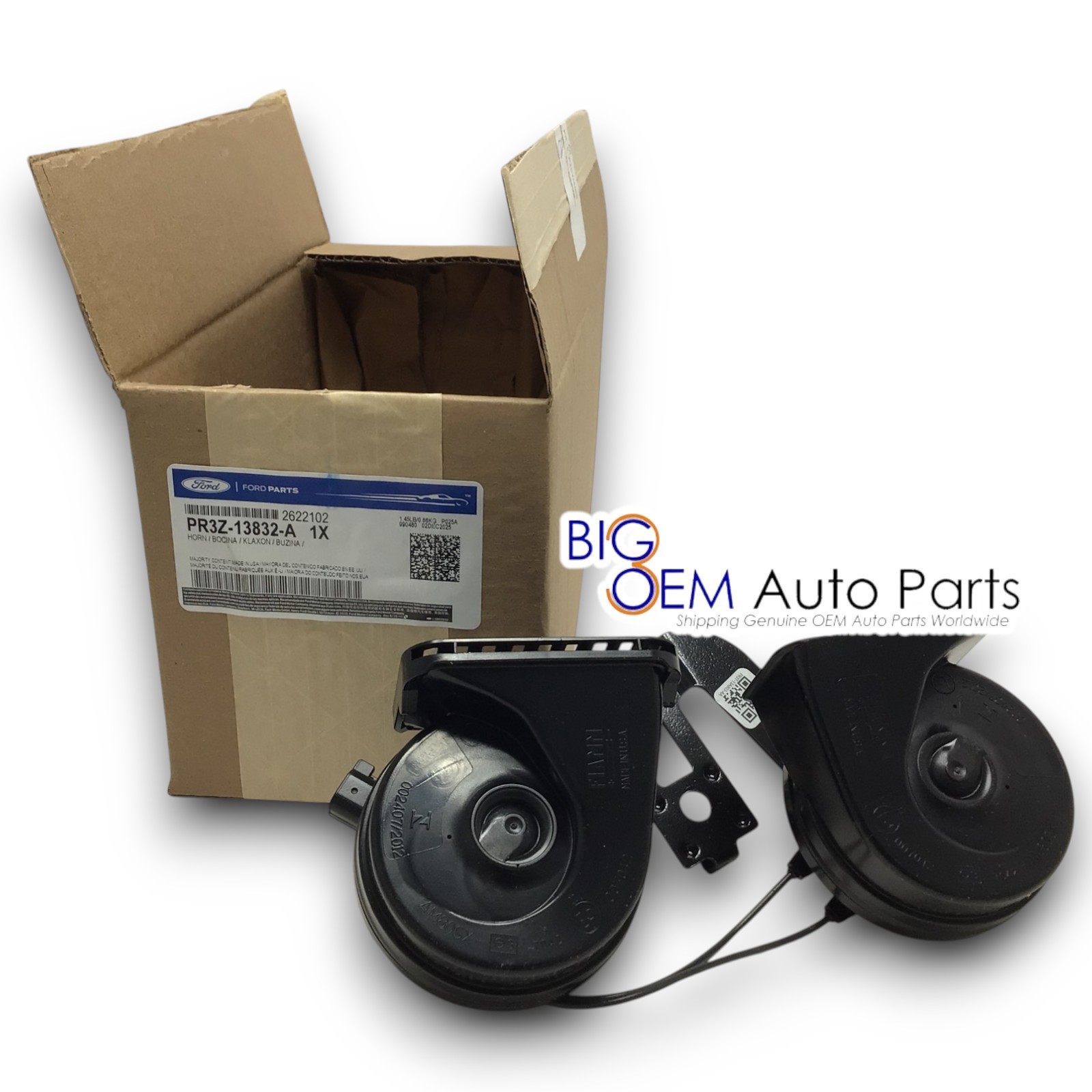 OEM New 2024-2026 Ford Mustang Dual Note Electric Horn Assembly PR3Z-13832-A