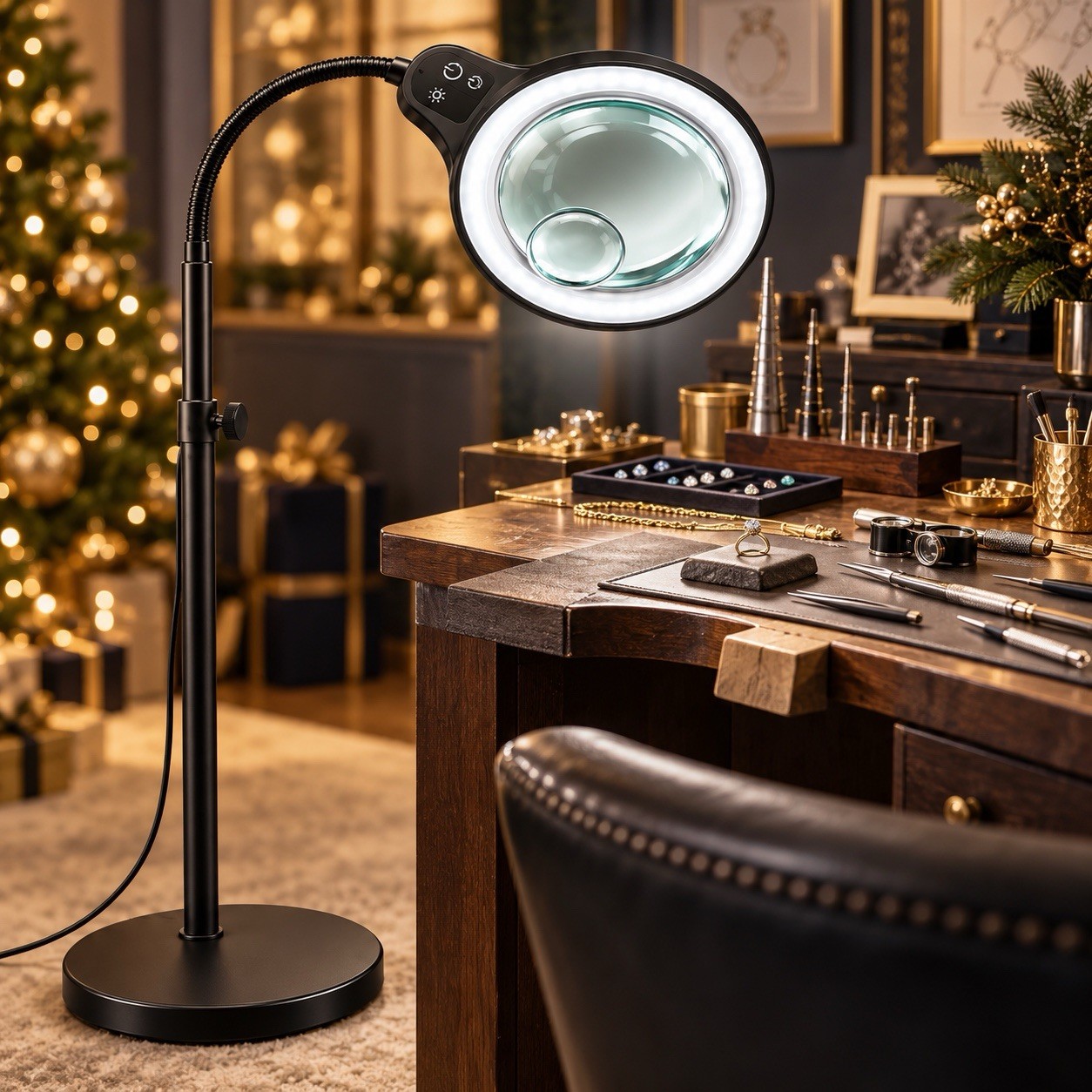 7” EXTRA LARGE 10X/30X LED Magnifying Floor Lamp Craft Reading NZQXJXZ