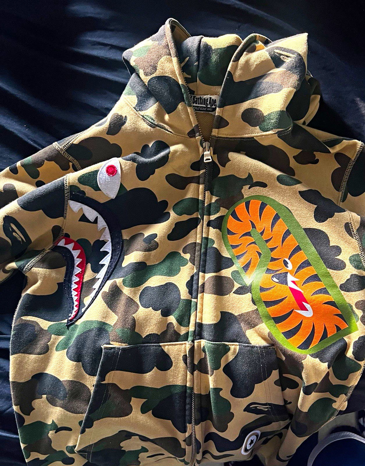A Bathing Ape BAPE 1st Camo Shark Full Zip Hooded Hoodie Green Men\'s S A Bathing Ape BAPE 1st Camo Shark Full Zip Hooded Hoodie Green Men\'s S