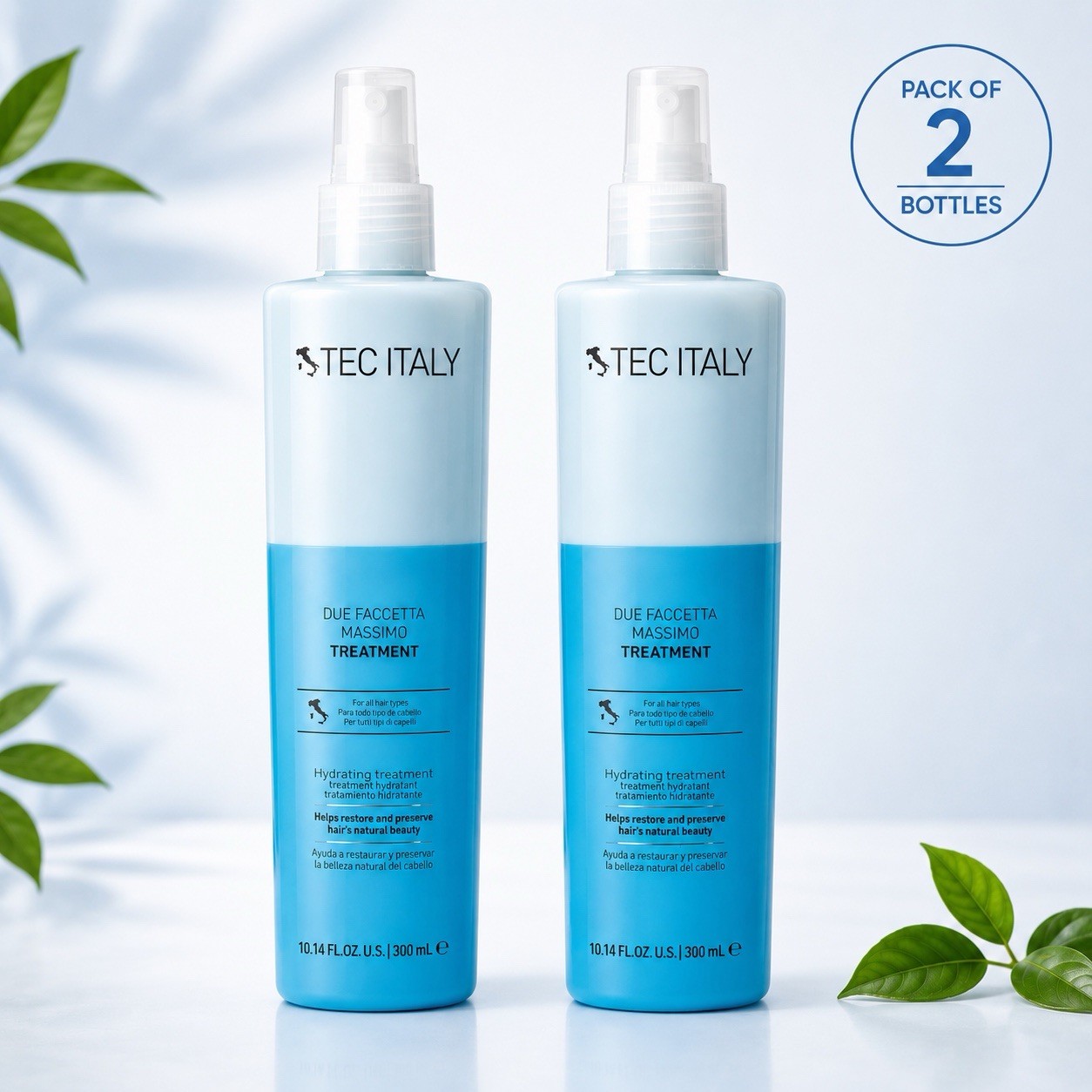 Tec Italy Due Faccetta Massimo Treatment 10.14 fl oz – Pack of 2
