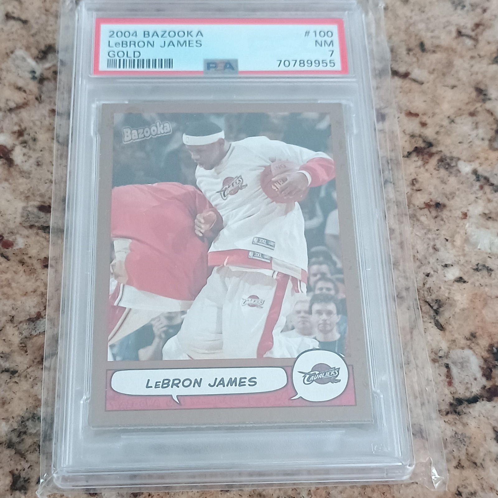 Topps 2004-05 Bazooka LeBron James Cavaliers Gold PSA 7 #100 Graded Topps 2004-05 Bazooka LeBron James Cavaliers Gold PSA 7 #100 Graded