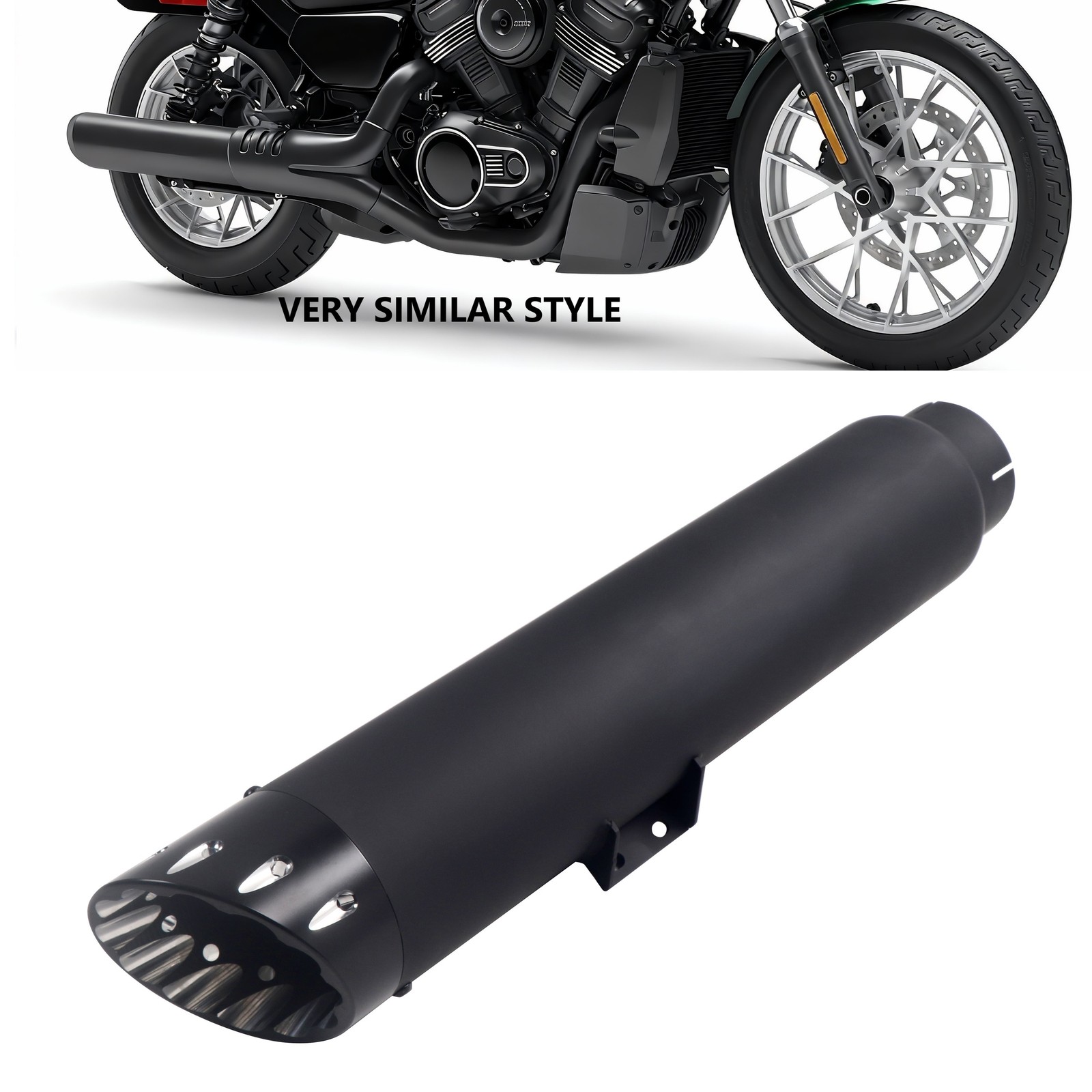 4.5'' Slip-On Muffler for Harley Nightster 22–26, CERAKOTE Ceramic Coating