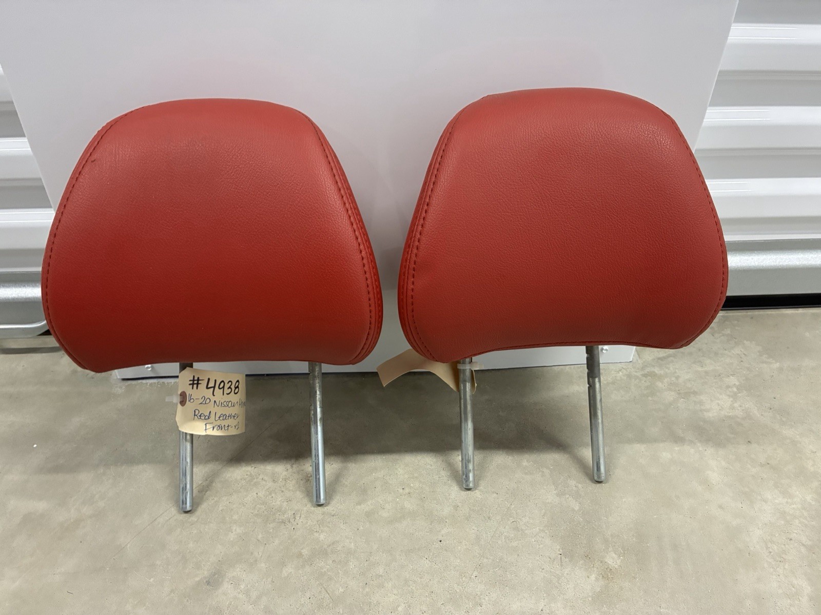 2016-2023 Nissan Maxima Front Headrests Pair Upgraded Red Katzkin Leather OEM