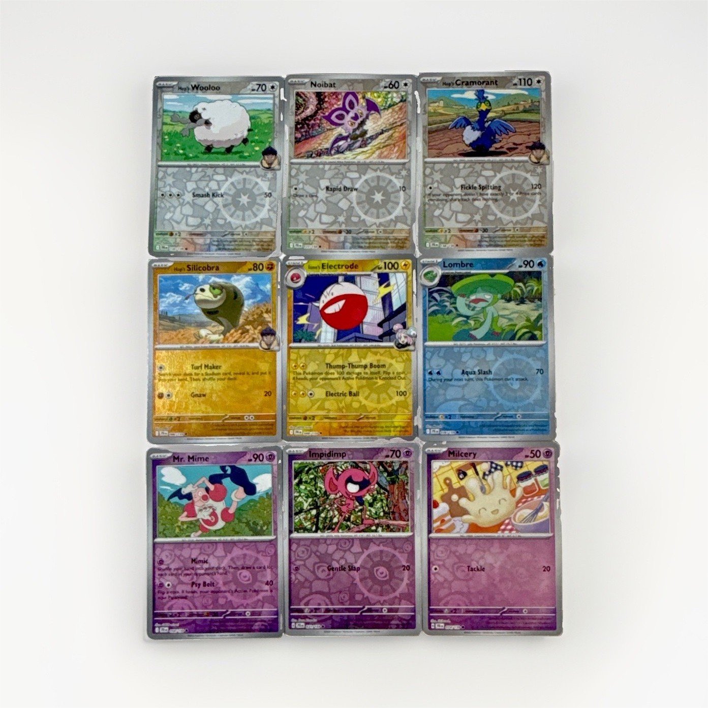 Reverse Holo 9-Card Lot English Hop\'s Wooloo Noibat Cramorant Reverse Holo 9-Card Lot English Hop\'s Wooloo Noibat Cramorant