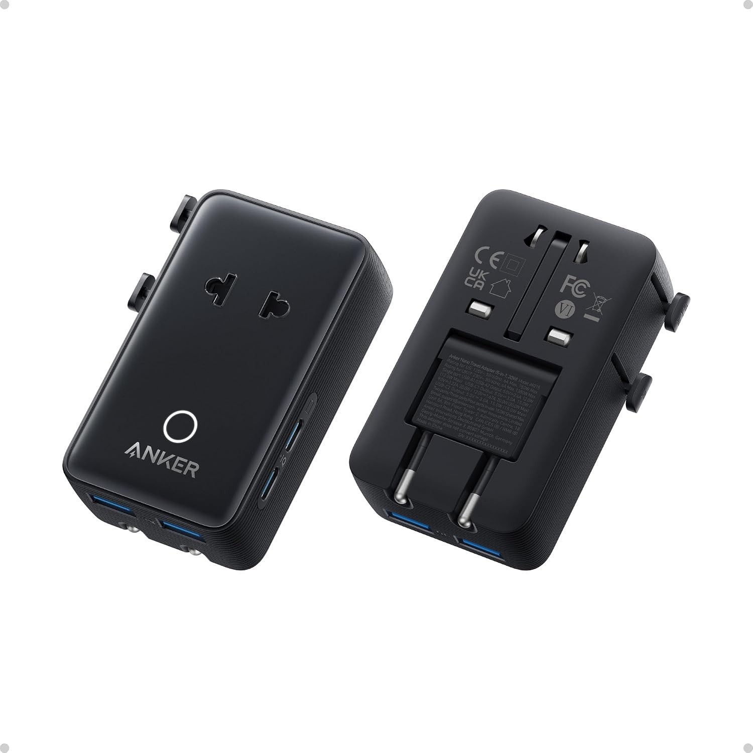 Anker Nano Travel Adapter (1-Pack), 2 USB-C Universal Charger, 20W Anker Nano Travel Adapter (1-Pack), 2 USB-C Universal Charger, 20W