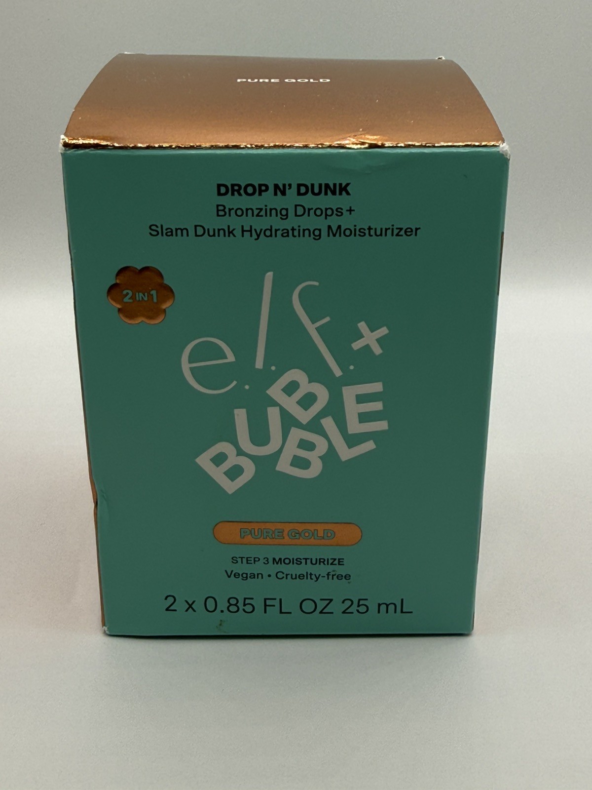 e.l.f. BUBBLE Drop N' Dunk Bronzing Drops Hydrating Moist Pure Gold VIRAL HTF