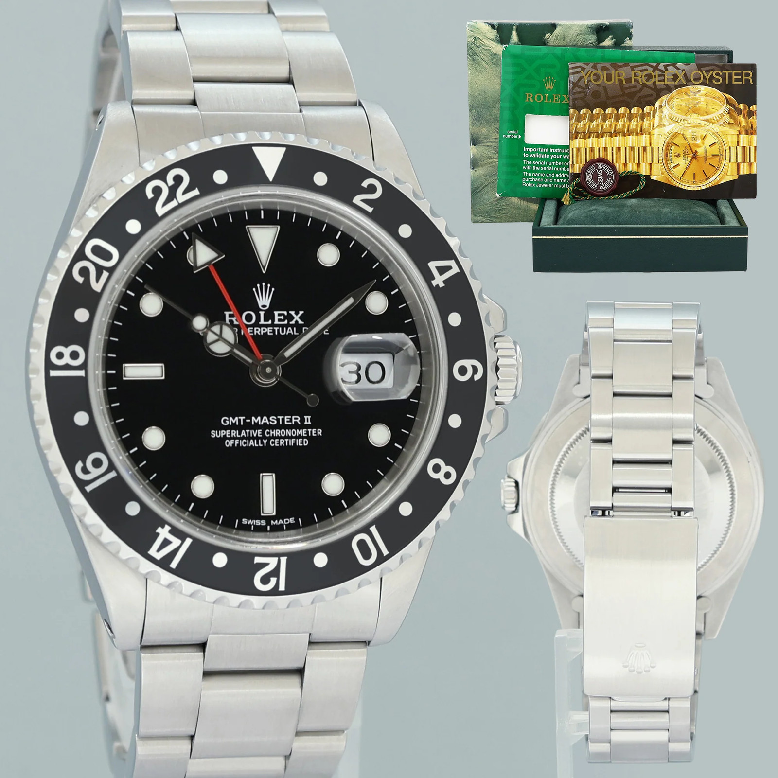 1993 MINT Rolex 16710 GMT-Master II Black Steel 40mm Watch Box 1993 MINT Rolex 16710 GMT-Master II Black Steel 40mm Watch Box