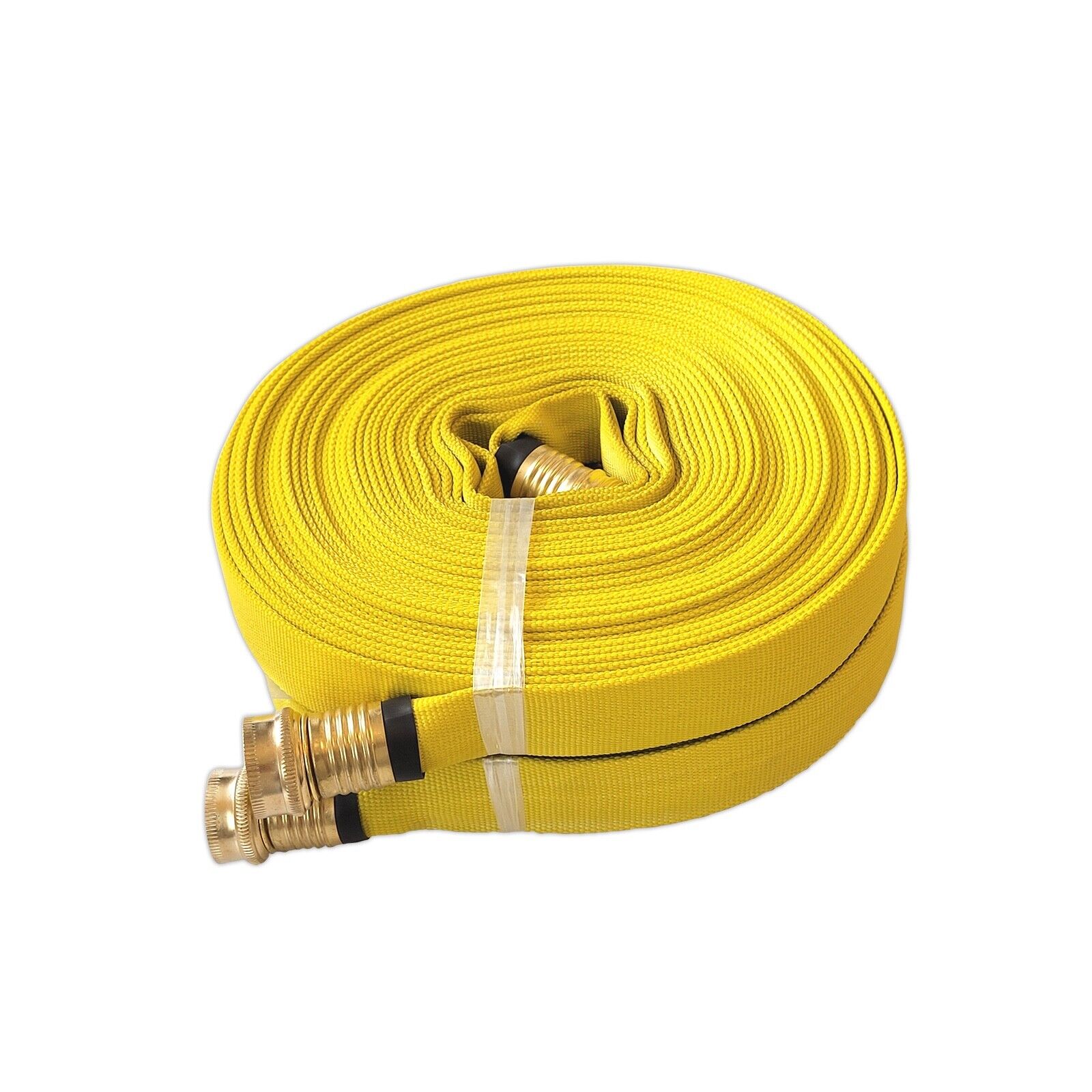 Pack of-2 Forestry Grade Lay Flat Fire Hose w/Garden Thread 3/4in.x50 ft. YELLOW