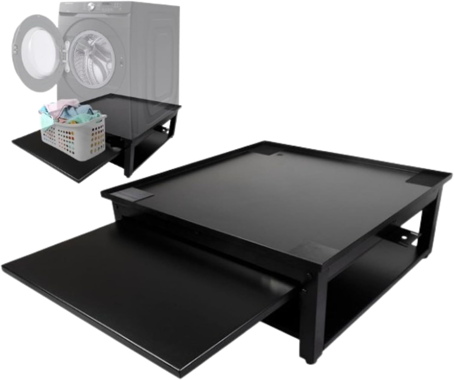 EZ Laundry Universal Black Pedestal with Shelf for All 24 EZ Laundry Universal Black Pedestal with Shelf for All 24