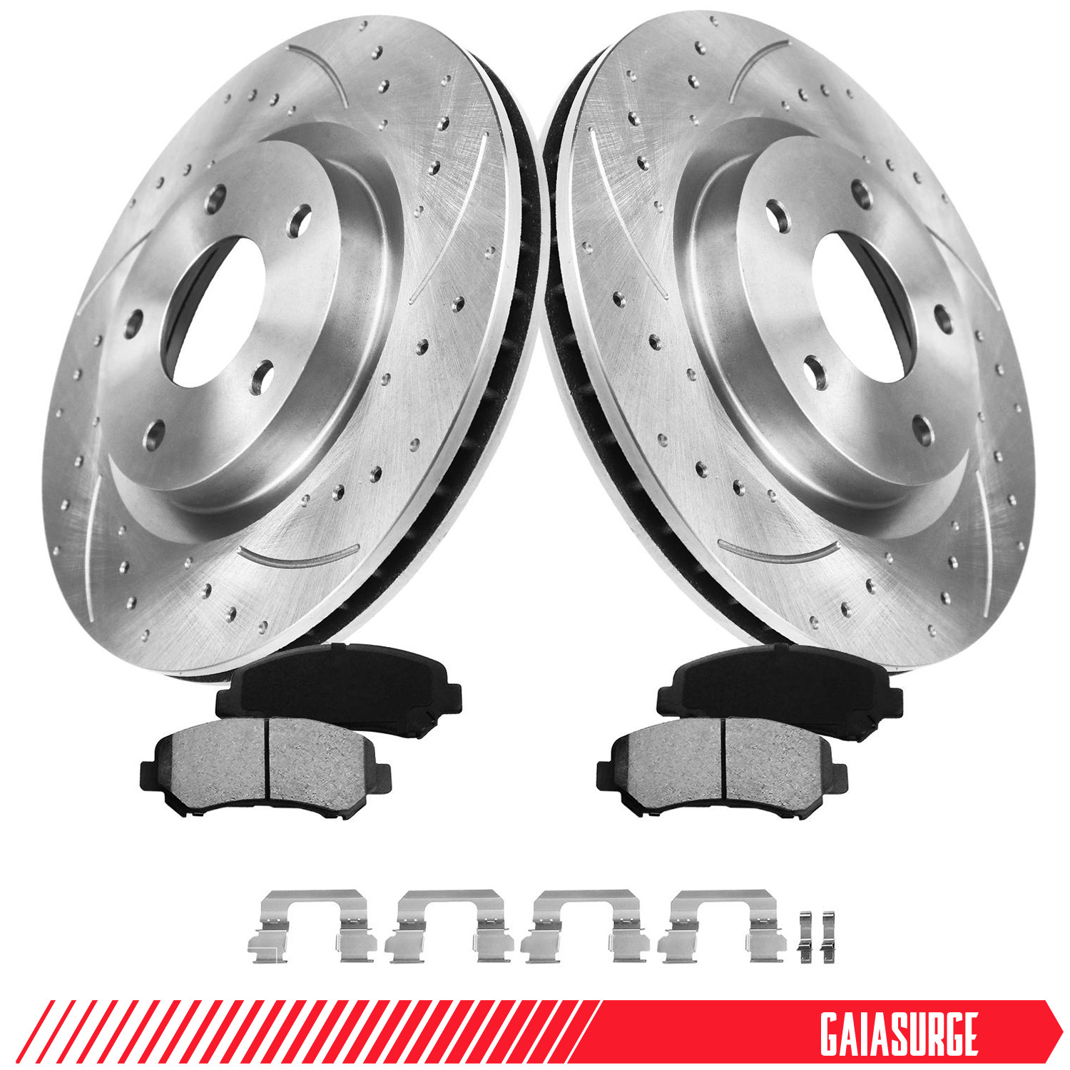 Front Brake Disc Rotors + Ceramic Brake Pads for 2008-2015 Nissan Rogue Select
