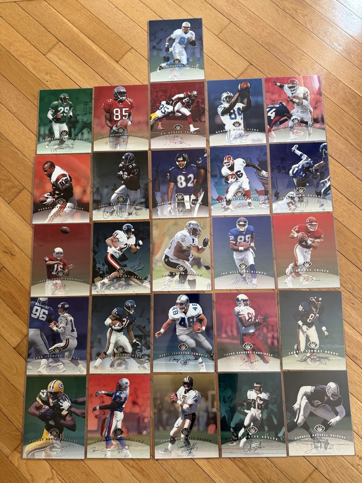 1997 Leaf Football (26) 8x10 Autograph Cards Lot - Authentic Signatures 1997 Leaf Football (26) 8x10 Autograph Cards Lot - Authentic Signatures