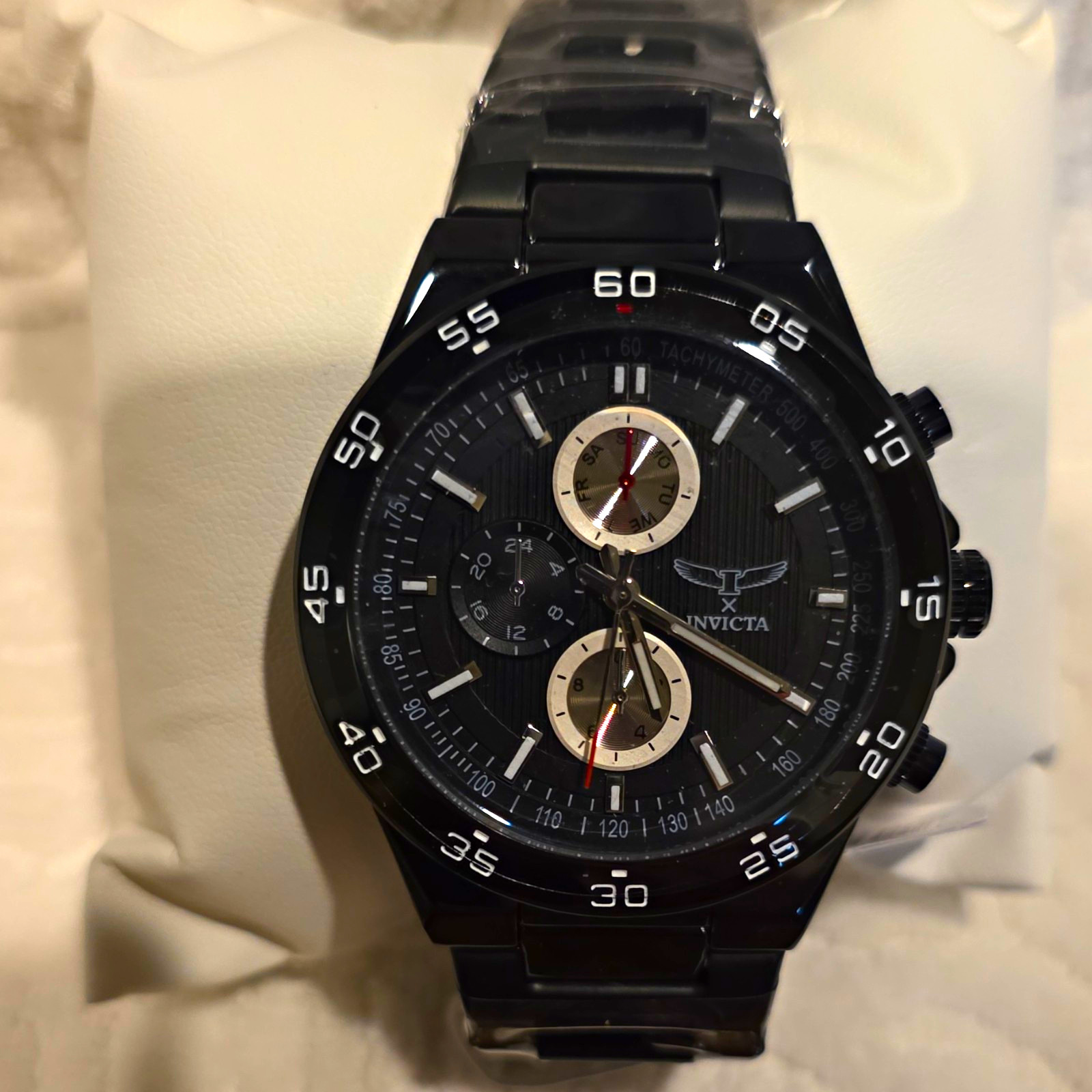 Invicta I-Force Men’s Quartz Chronograph Tachymeter Black Steel Bracelet 30m