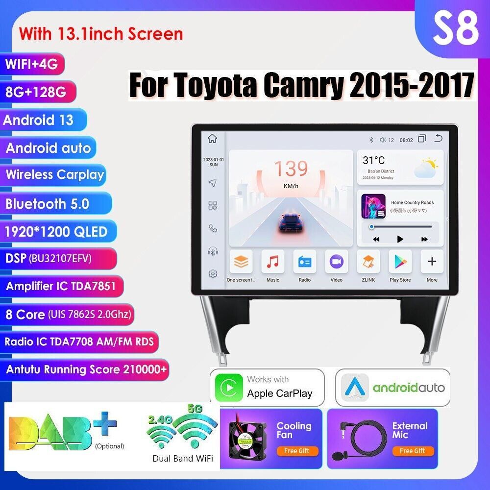For 2015-2017 Toyota Camry 13.1\