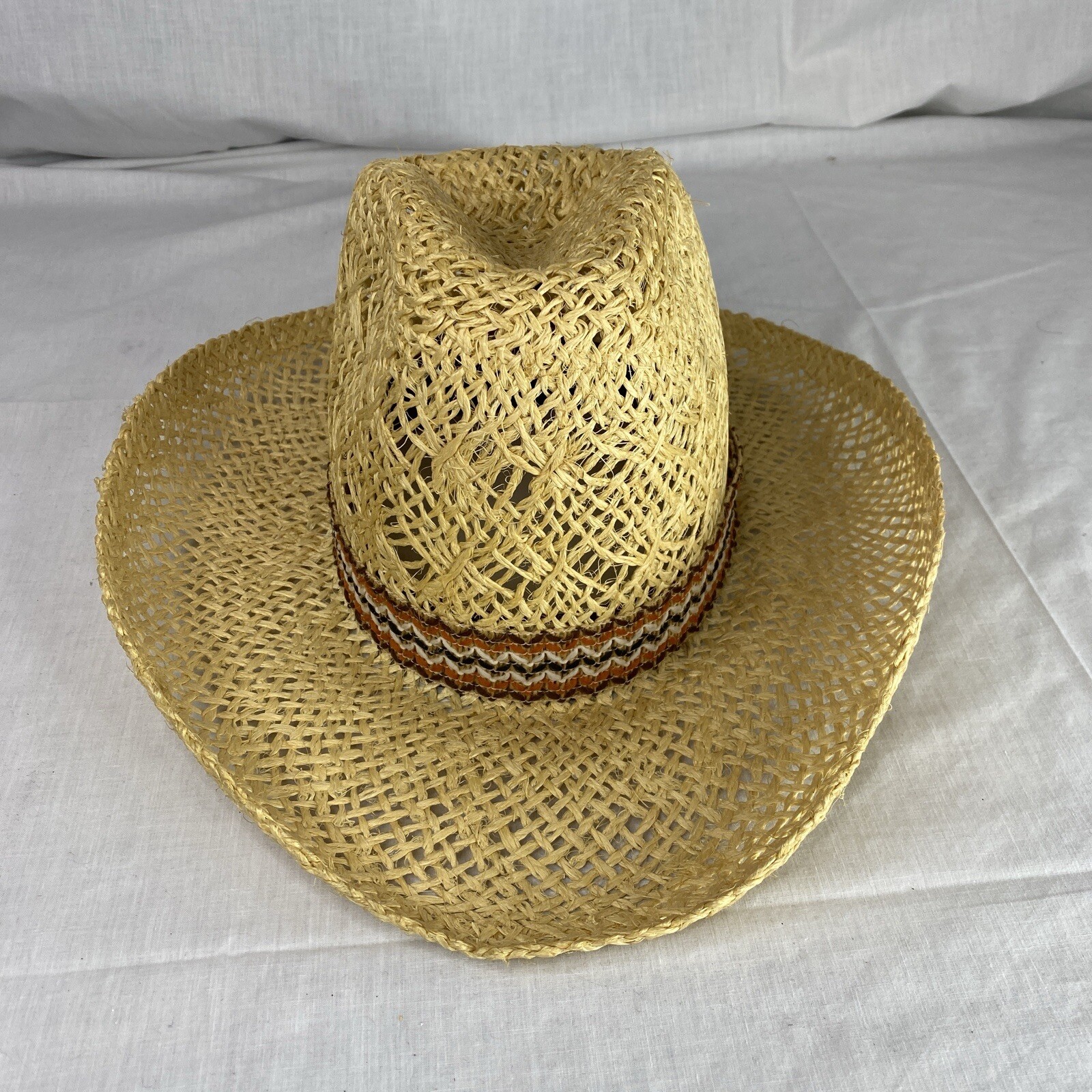 70s 80s Resistol Cowboy Hat Straw Long Oval Missoula sz 6 7/8 S1578 081 Natural