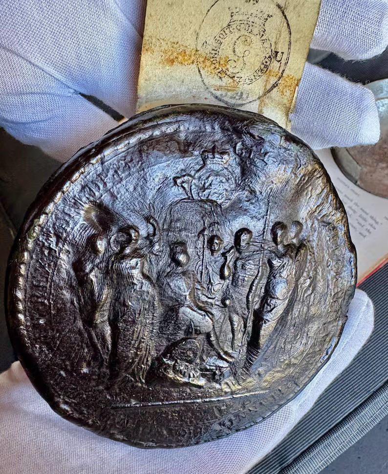King George III Wax Seal c1816 Georgian Royal Great Seal Skippet Antique UK