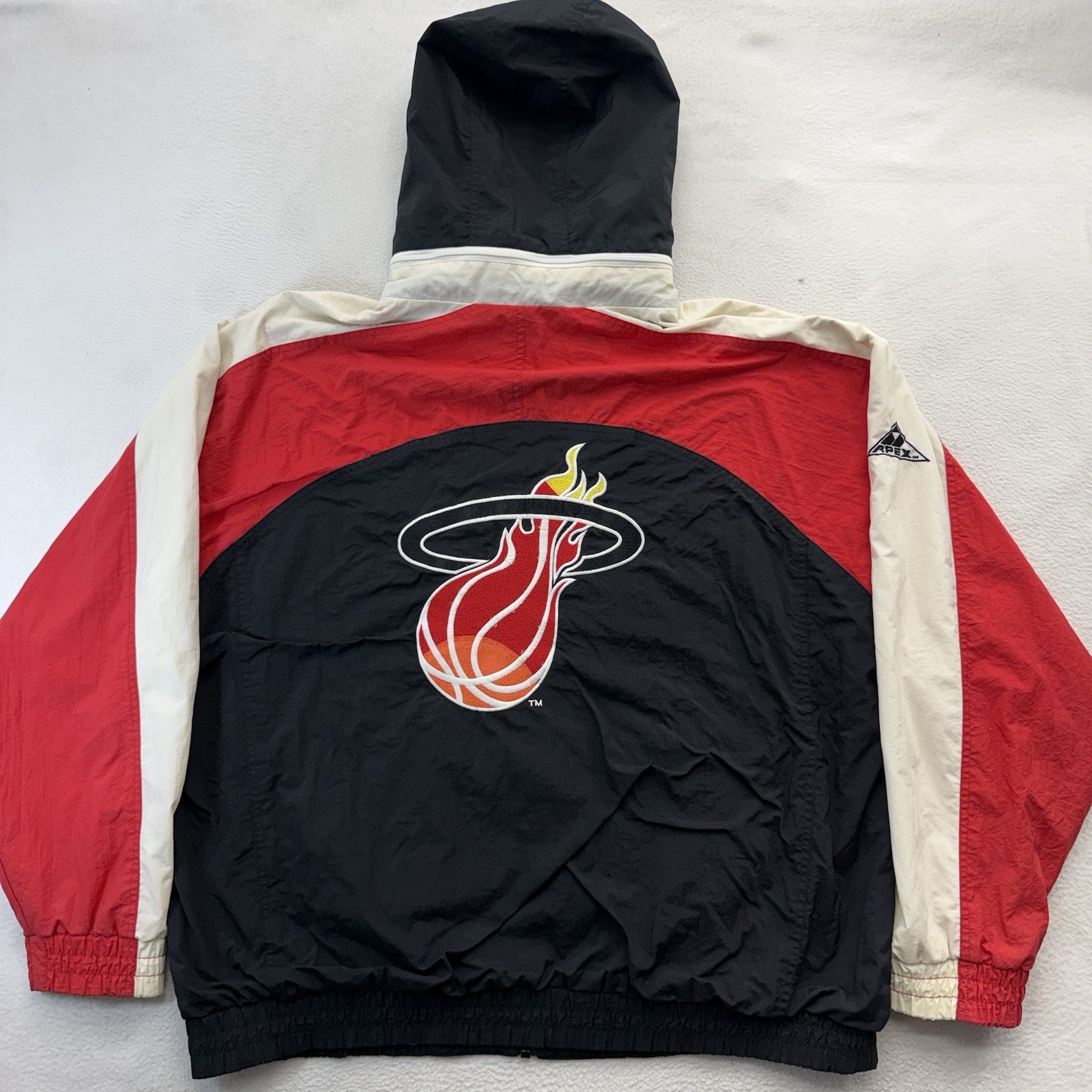 Vintage 90s Apex NBA Miami Heat Zip Up Windbreaker Jacket Size XL OG Sports VTG Vintage 90s Apex NBA Miami Heat Zip Up Windbreaker Jacket Size XL OG Sports VTG