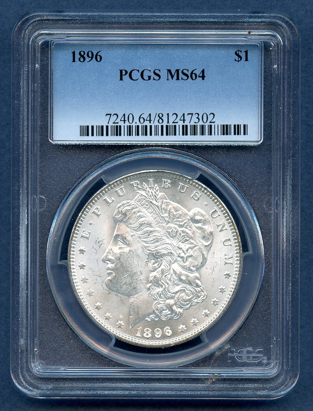 1896 P PCGS MS64 Morgan Silver Dollar $1 US Mint Coin 1896-P MS-64 Blast White 1896 P PCGS MS64 Morgan Silver Dollar $1 US Mint Coin 1896-P MS-64 Blast White