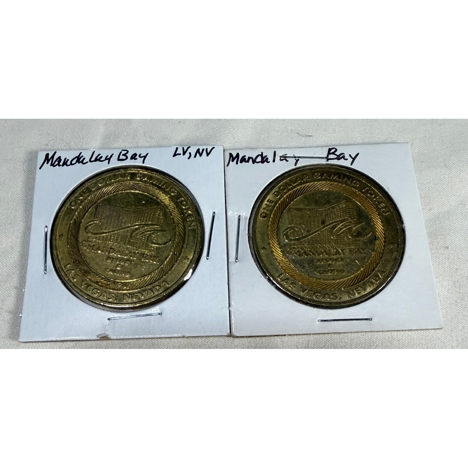Lot of 2 Mandalay Bay Las Vegas One Dollar Gaming Tokens Casino Memorabilia Lot of 2 Mandalay Bay Las Vegas One Dollar Gaming Tokens Casino Memorabilia
