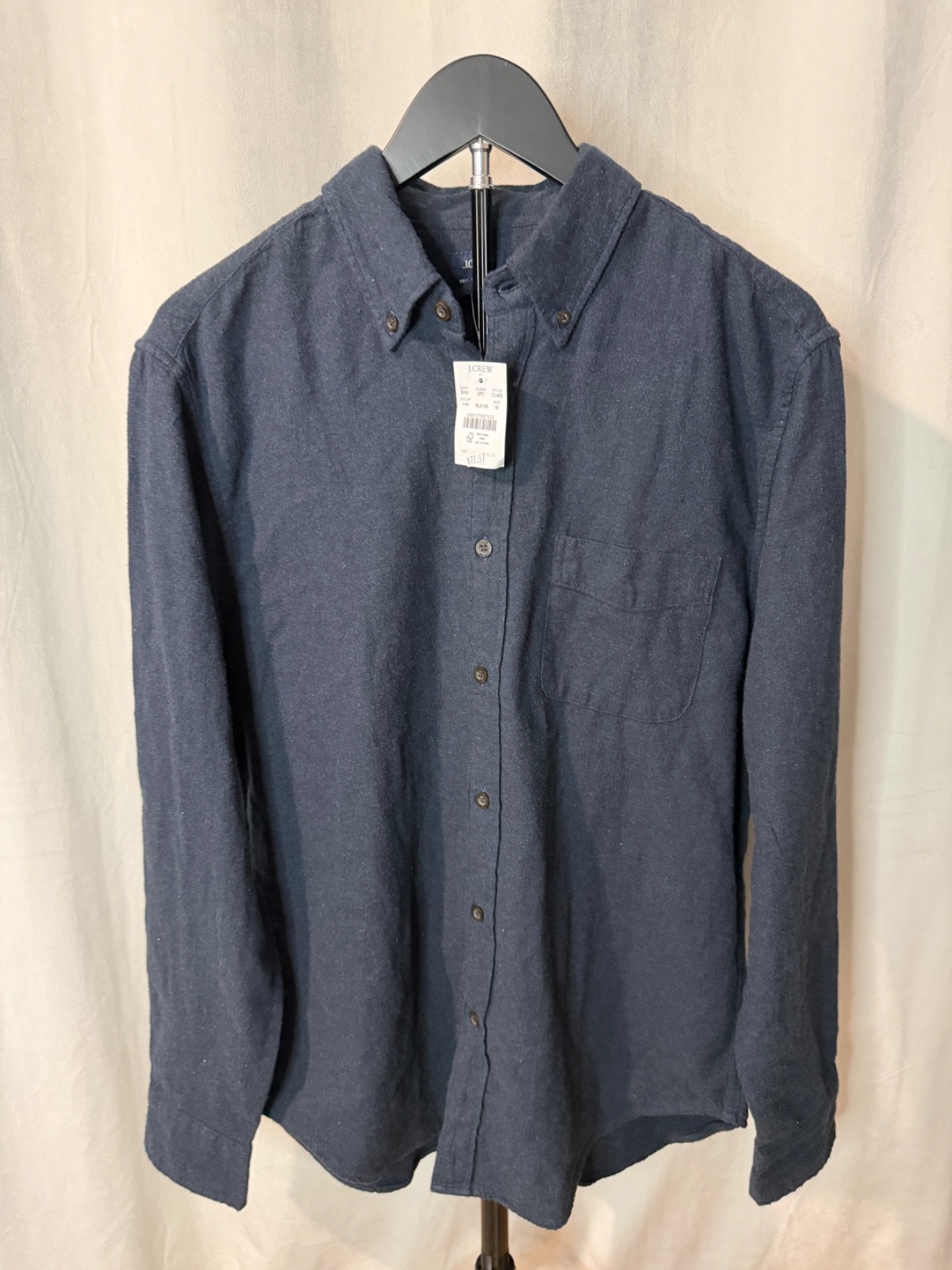 Jcrew Blue m button up soft touch fabric NWT $98 Jcrew Blue m button up soft touch fabric NWT $98