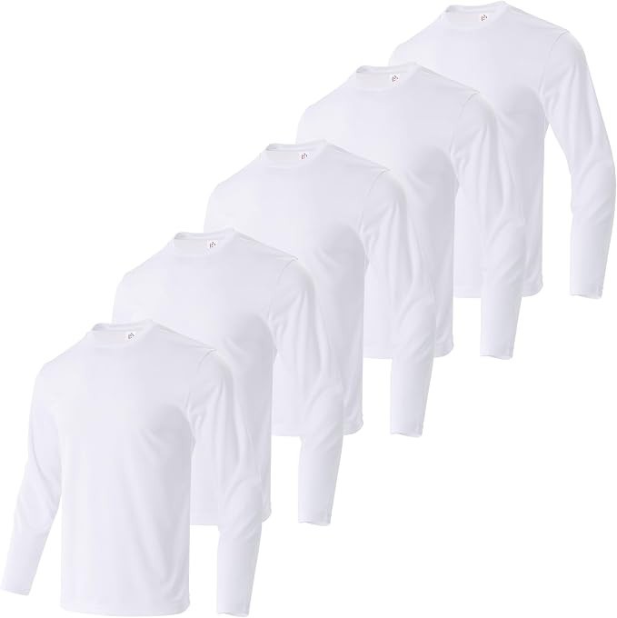 Men\'s T-Shirt Long Sleeve 100% Cotton 5 Pack Plain Crew Neck Tees 2xl - 6XL Men\'s T-Shirt Long Sleeve 100% Cotton 5 Pack Plain Crew Neck Tees 2xl - 6XL