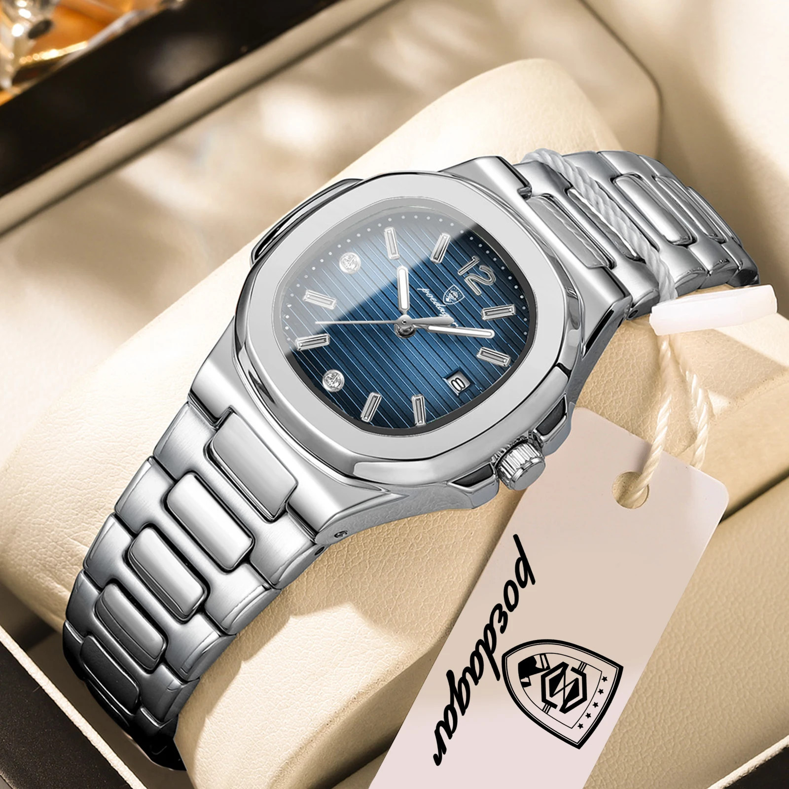 Top Exquisite Woman Watch Waterproof Luminous Date Elegant Ladies Watch Square W