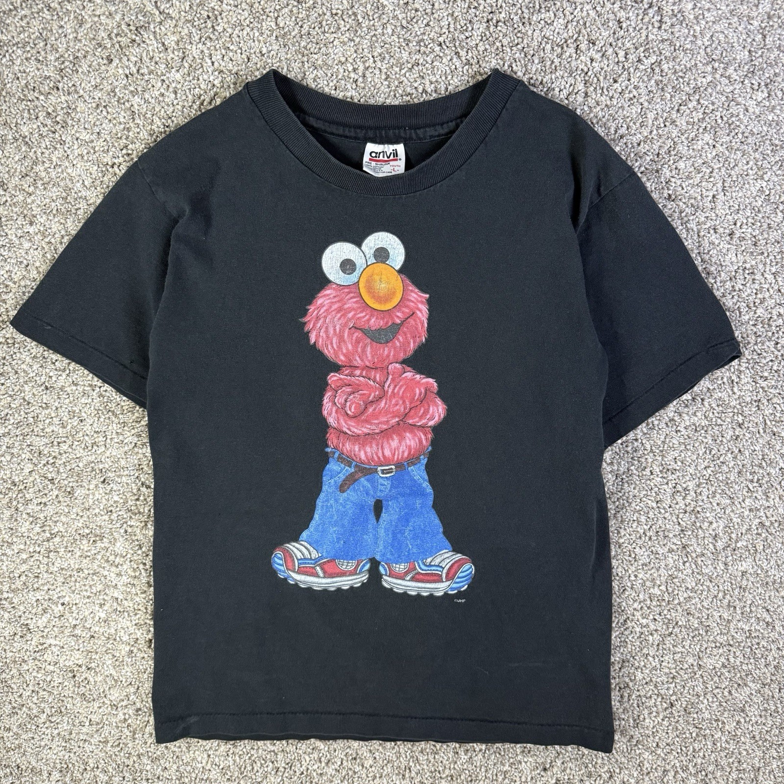 Vintage Elmo Kids Shirt Gangster Elmo Size Large 1990’s Sesame Street