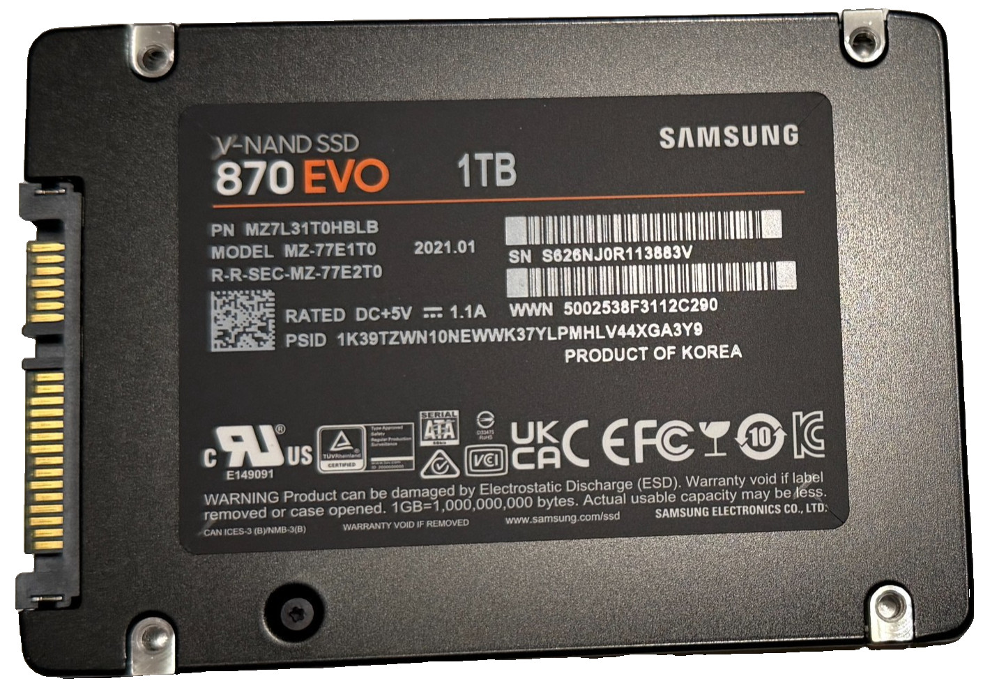 Samsung 870 EVO 1TB 2.5