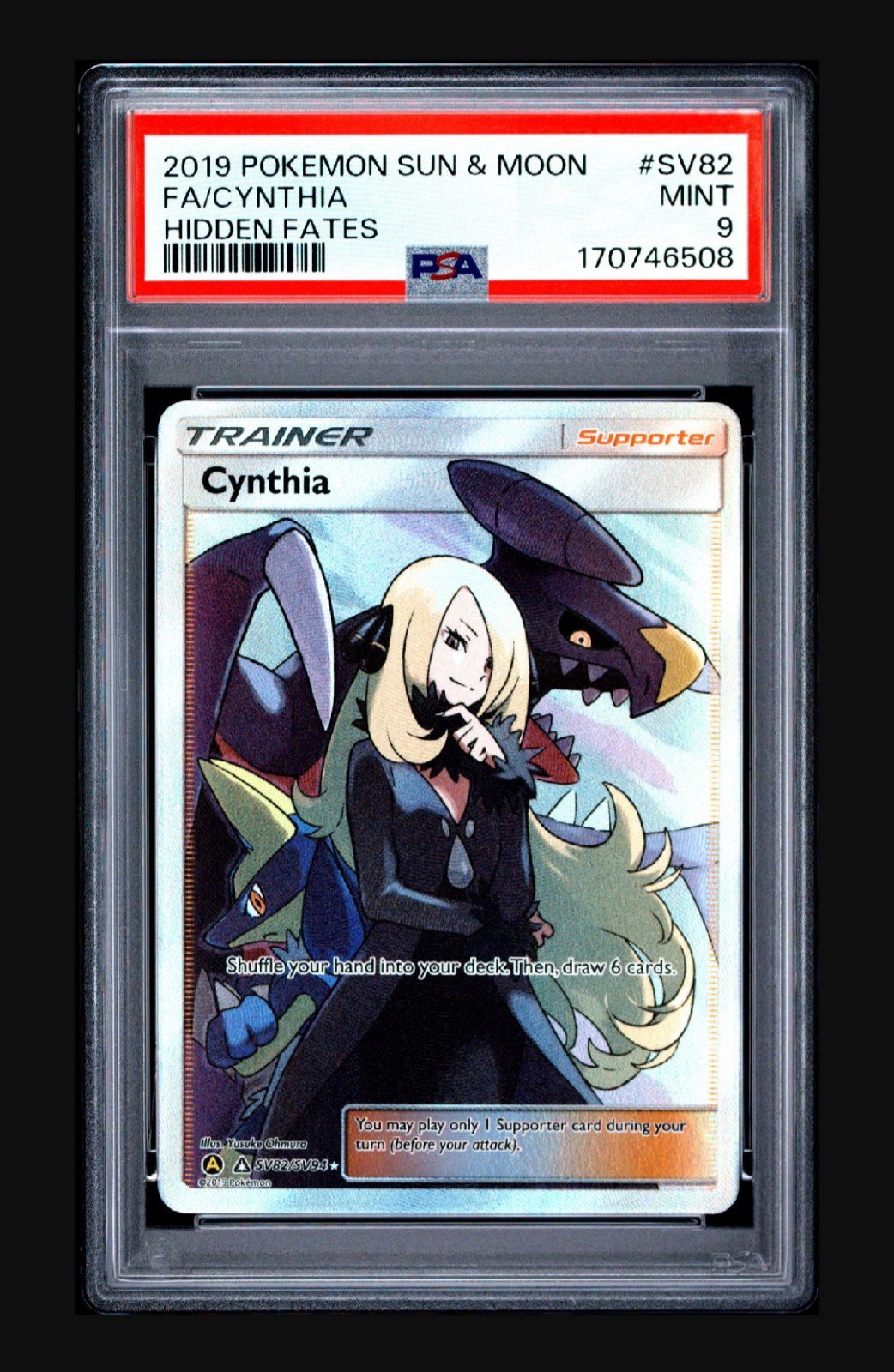 2019 Pokemon Sun And Moon FA/Cynthia SV82 Hidden Fates PSA 9 🔥 Fresh Grade 2019 Pokemon Sun And Moon FA/Cynthia SV82 Hidden Fates PSA 9 🔥 Fresh Grade