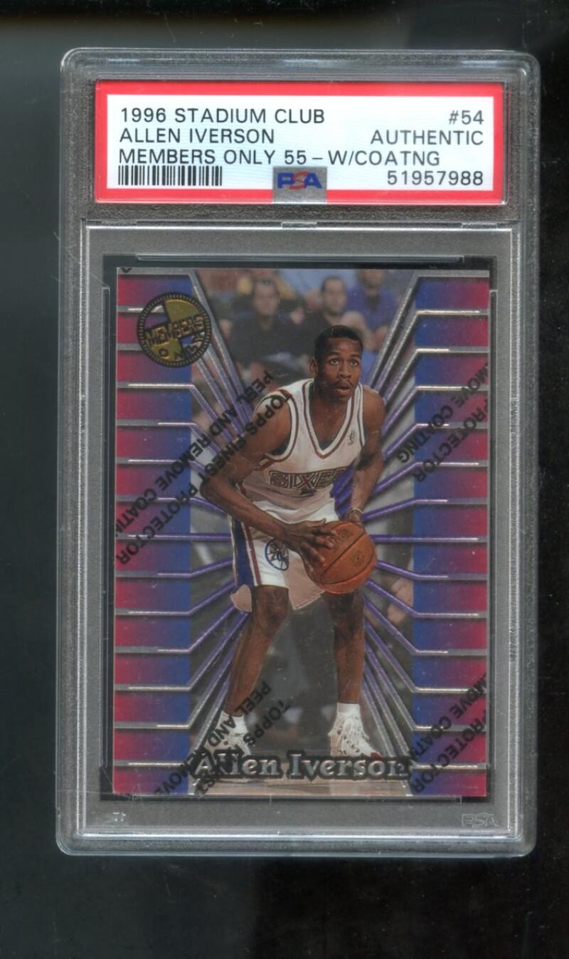 1996-97 Topps Finest Stadium Club Members Only Allen Iverson PSA A ROOKIE Card