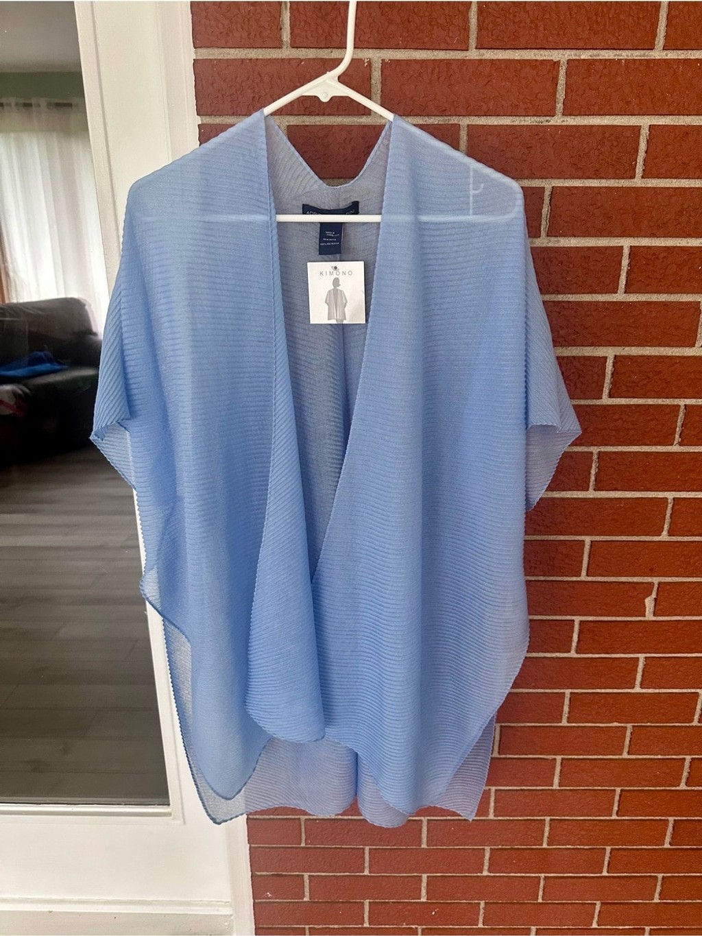 Adrienne Vittadini Light Blue Kimono Top