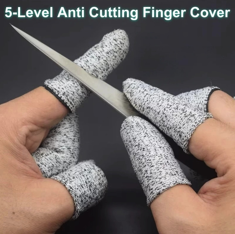 5pcs Anti-Cut Finger Protector HPPE Safety Fingertip Guard Kitchen Work - NEW