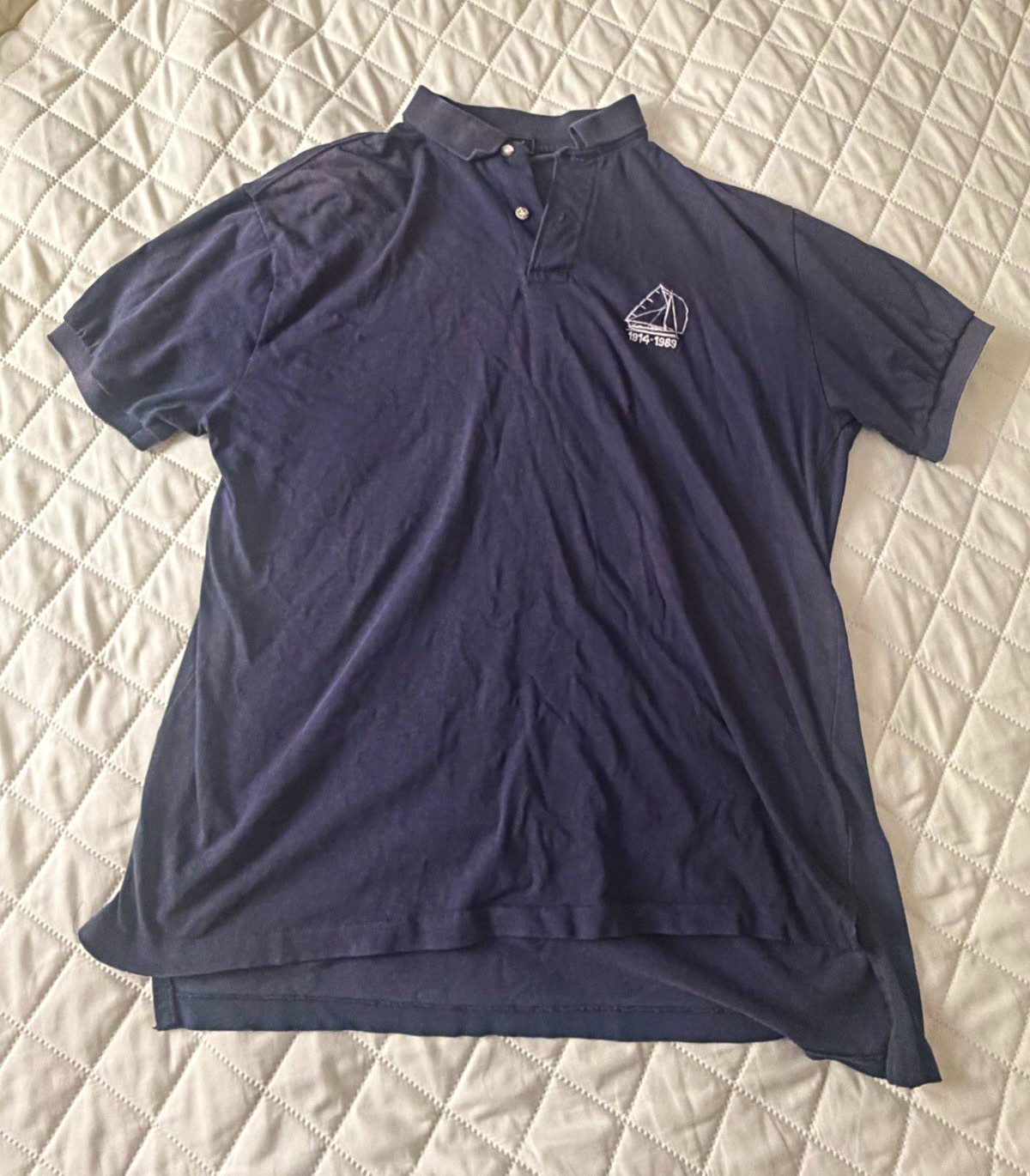 Vintage Crosby Yacht Wianno Senior 75th Anniversary Girard Polo Size L Vintage Crosby Yacht Wianno Senior 75th Anniversary Girard Polo Size L