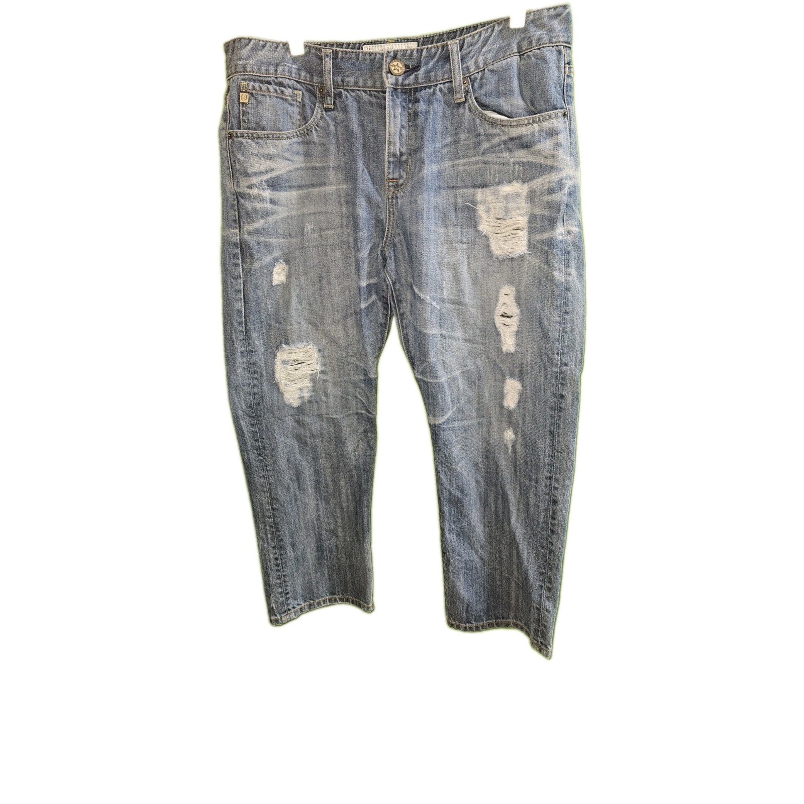 Big Star Vintage 33 Blue Denim Women Joey Crop Jeans Distressed Ripped Destroyed Big Star Vintage 33 Blue Denim Women Joey Crop Jeans Distressed Ripped Destroyed